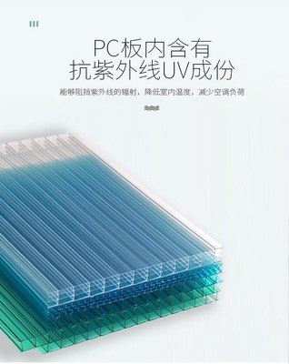 四平景观大棚PC阳光板 透明卡布隆阳光板 12mm米字型阳光板